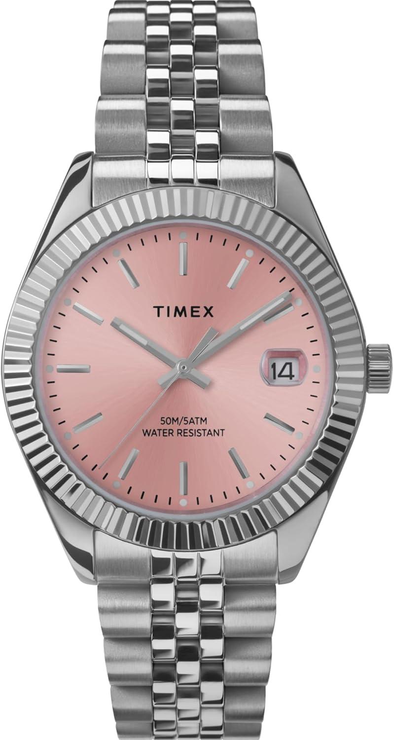 Timex Women's Legacy 34mm Watch - Silver-Tone Bracelet Pink Dial