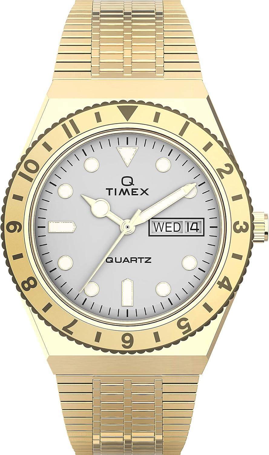Timex Q Women's 36mm Watch – Gold-Tone Case Cream Dial