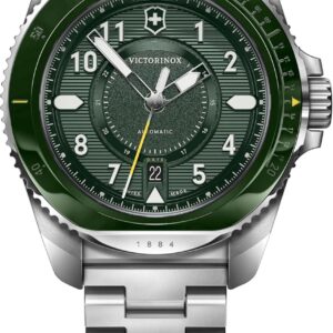 Victorinox Journey 1884 Automatic Green Dial Stainless Steel Bracelet Watch 43mm