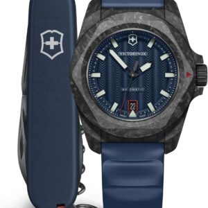 Victorinox I.N.O.X. Automatic Blue Dial Blue Rubber Strap Watch Set 41mm – 242022.1
