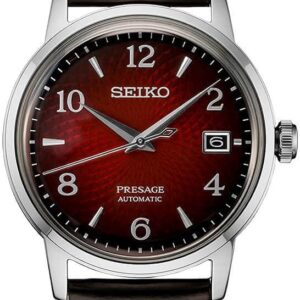 Seiko Presage Red SRPE41 Brown Leather Automatic Men’s Watch