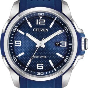 Citizen Men’s Eco-Drive Weekender Watch in Stainless Steel with Blue Dial