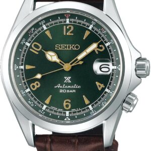 Seiko Prospex “Alpinist” Compass Green Dial Sapphire Glass Leather Watch SPB121J1