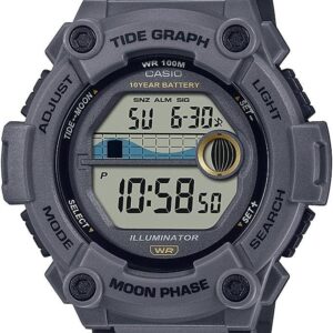 Casio Tide Graph Moon Phase Men’s Sports Watch w/Illuminator (Model WS-1300H-8AV Gray)
