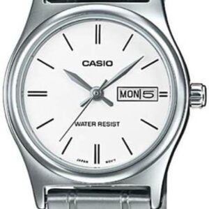 Casio LTP-V006D-7B2 Women’s Standard Stainless Steel White Dial Day Date Watch