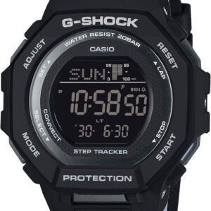 Casio G-Shock Step Tracker Black with Light Blue Digital Watch GMDB300-1