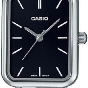 Casio LTP-V009D-1E Women’s Rectangular Petite Stainless Steel Black Dial Dress Watch