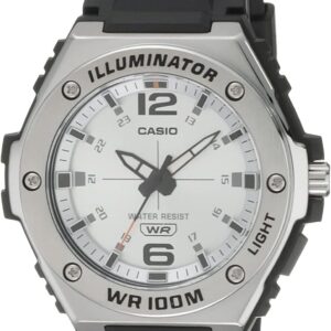 Casio Illuminator Metal Bezel Heavy Duty Resin Band Black Dial Watch