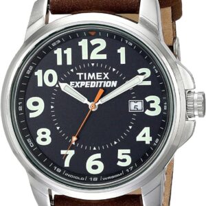 Timex Men’s T44921 Expedition Metal Field Brown Leather Strap Watch