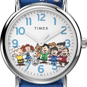 Timex Women’s Weekender Seasonal 38mm Watch – Blue Strap White Dial Silver-Tone Case