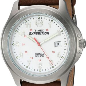 Timex Men’s T44381 Expedition Metal Field Brown Leather Strap Watch