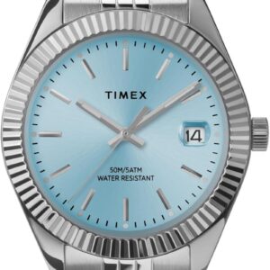 Timex Women’s Legacy 34mm Watch – Silver-Tone Bracelet Blue Dial Silver-Tone Case