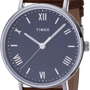 Timex Men’s TW2R63900 Southview 41mm Tan/Silver-Tone/Blue Leather Strap Watch