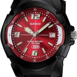 Casio MW600F Series Men’s Analog Watch – Black/Red