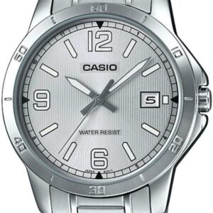 Casio MTP-V004D-7B2 Men’s Dress Stainless Steel Silver Dial Analog Date Watch
