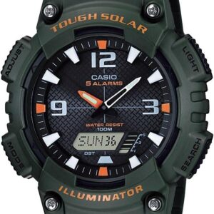 Casio Men’s Solar Powered Japanese Quartz Watch with Resin Strap Green