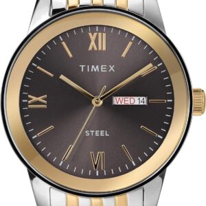 Timex Men’s Dress Analog 41mm Stainless Steel Bracelet Watch, Two-Tone