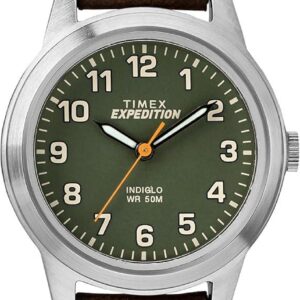 Timex Women’s TW4B12000 Expedition Field Mini Brown/Green Nylon/Leather Strap Watch