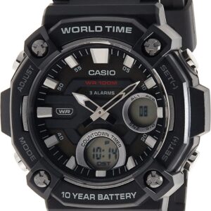 Casio 10 Year Battery World Time Countdown Timer Analog-Digital Watch – AEQ-120W-1AVCF