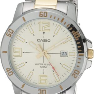 Casio Classic Two-Tone Stainless Steel Band Date Indicator Watch – Model MTP-VD01SG-9BVCF