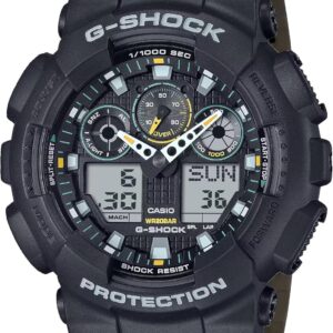Casio G-Shock Utilitarian Black & Olive Green Analog-Digital Watch GA-100TU-1A3CR