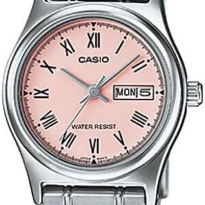 Casio LTP-V006D-4B Women’s Standard Stainless Steel Roman Pink Dial Date Watch