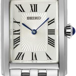 Seiko SWR083 Women’s Wristwatch: Rectangle Face, Quartz, Silver