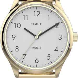 Timex Women’s Modern Easy Reader 32mm Watch – Gold-Tone Case with Stainless Steel Mesh Bracelet