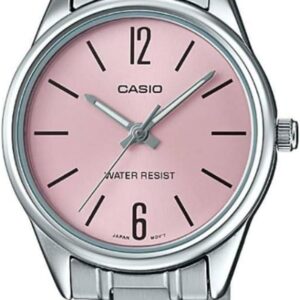 Casio LTP-V005D-4B Women’s Standard Stainless Steel Pink Dial 3-Hand Analog Watch