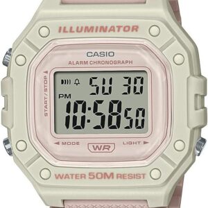Casio Illuminator Alarm Chronograph Digital Sport Watch (Model W218HC-4A2V) – Light Pink