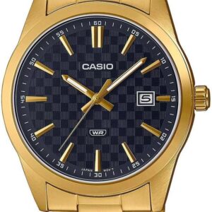 Casio Men’s Watch – MTP-VD02B-1EUDF Black Dial, Gold/Black, Bracelet