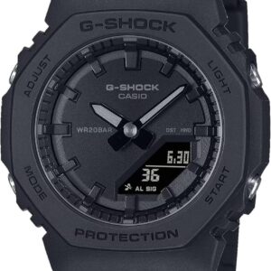 Casio G-Shock Octagonal All Black Analog-Digital Resin Watch GMA-P2100BB-1ACR