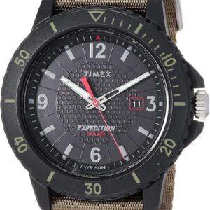 Timex Men’s TW4B14500 Expedition Gallatin Solar Green/Black Nylon Slip-Thru Strap Watch