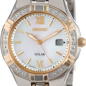 Seiko Women’s SUT068 Dress Solar Classic Diamond-Accented Two-Tone Stainless Steel Watch