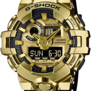 Casio G-Shock GM700G-9A: Rugged Elegance with Gold Ion-Plated Bezel