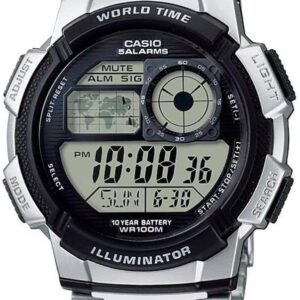 Casio AE1000WD Series Men’s Digital Watch – Silver