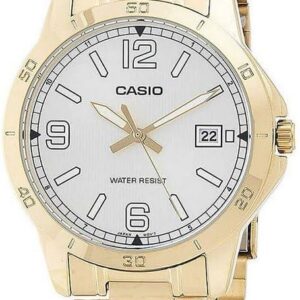 Casio MTP-V004G-7B2 Men’s Dress Gold Tone Stainless Steel Silver Dial Analog Date Watch