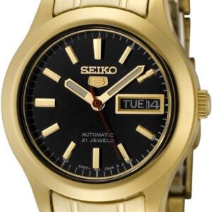 Seiko Women’s SYMD96 5 Automatic Black Dial Gold-Tone Stainless Steel Watch