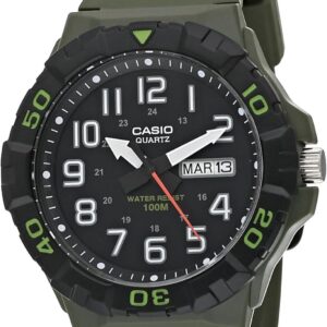 Casio MRW200H Series Men’s Analog Watch – Green Sporty Design