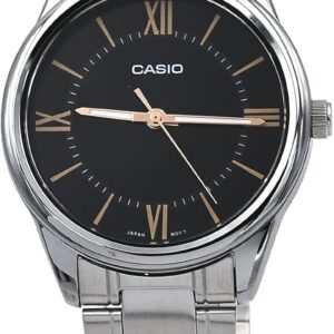 Casio MTP-V005D-1B5 Men’s Standard Stainless Steel Roman Black Dial Analog Watch