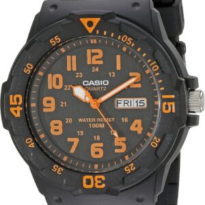 Casio MRW200H Series Unisex Analog Watch – Black/Orange