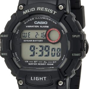 Casio Mud Resistant Stainless Steel Quartz Watch with Resin Strap