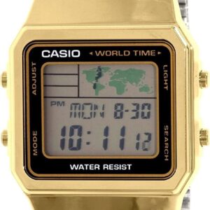 Casio A500WGA-1D Men’s Vintage Collection Gold Tone Alarm Chronograph World Time Digital Watch