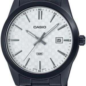 Casio MTP-VD03B-7A Men’s Standard Black IP Stainless Steel White Dial Watch