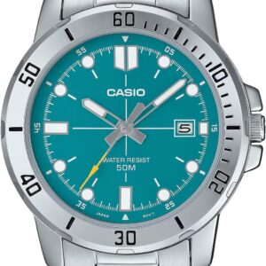 Casio MTP-VD01D-3E2V Men’s Enticer Stainless Steel Jade Green Dial Casual Analog Sporty Watch