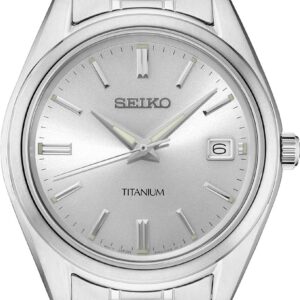 SEIKO Men’s Essential TI Silver Dial Watch – Model SUR369