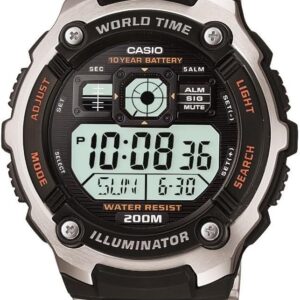 Casio Men’s AE2000WD-1AV Silver-Tone Multi-Functional Digital Sport Watch
