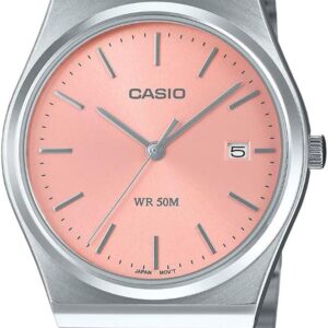 Casio Men’s Analog Silver-Tone Stainless Steel Watch, 35mm, MTPB145D-4VT