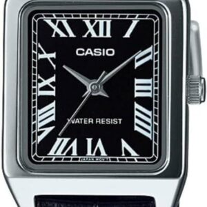 Casio LTP-V007L-1B Women’s Rectangular Leather Strap Roman Black Dial Dress Watch