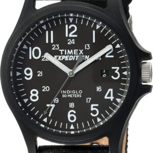 Timex Men’s TW4B08100 Expedition Acadia Black Leather/Nylon Strap Watch